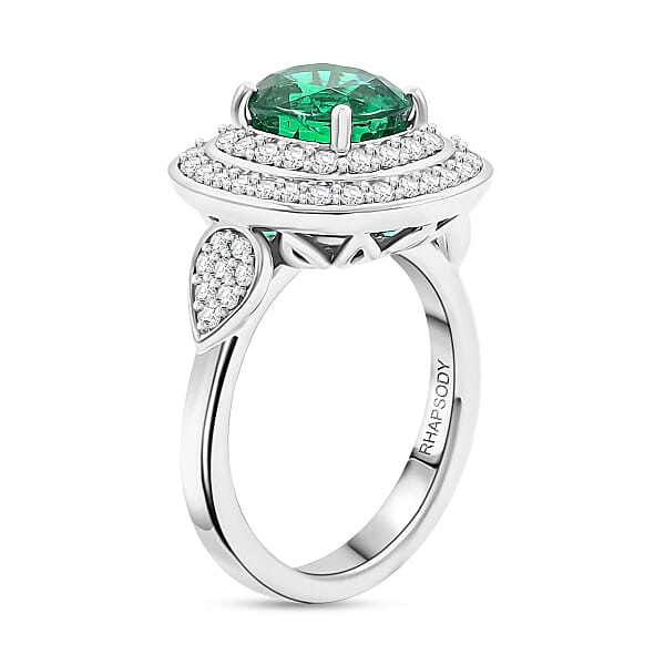 Chairman Collection Certified & Appraised Rhapsody AAAA Kagem Zambian Emerald And E-F VS Diamond 3.45 Ctw Ring In 950 Platinum 13.42 Grams
