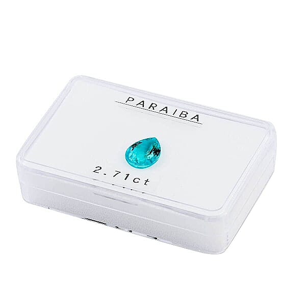 Chairman Vault Collection Certified & Appraised AAAA Paraiba Tourmaline (Pear Free Size) 2.71 Ctw