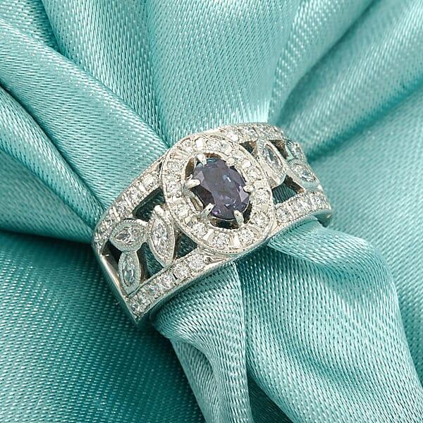 Chairman Vault Collection Certified & Appraised AAAA Brazilian Alexandrite And E-F VS Diamond 1.35 Ctw Ring In 900 Platinum 12.83 Grams