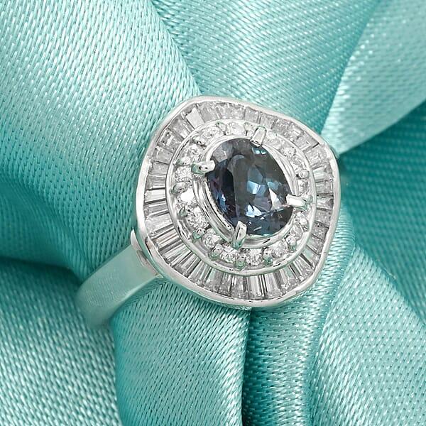 Chairman Vault Collection Certified & Appraised AAAA Brazilian Alexandrite And E-F VS Diamond 1.81 Ctw Ring In 900 Platinum 7.60 Grams