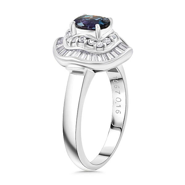 Chairman Vault Collection Certified & Appraised AAAA Brazilian Alexandrite And E-F VS Diamond 1.81 Ctw Ring In 900 Platinum 7.60 Grams