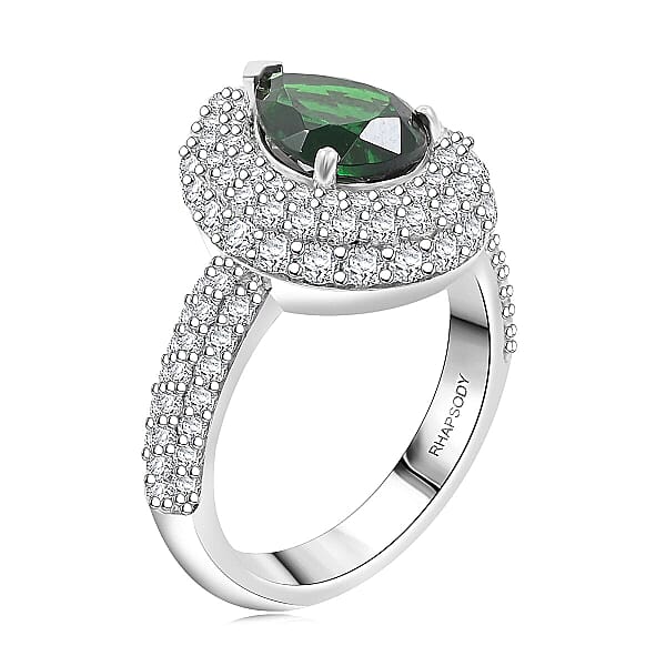 Chairman Vault Collection Certified & Appraised Rhapsody 950 Platinum AAAA Tsavorite Garnet Diamond (E-F VS) Ring (11.68 G) 4.16 Ctw