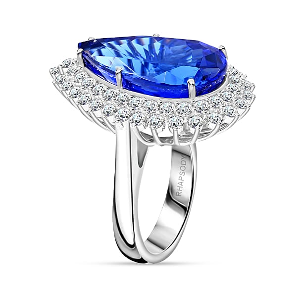 Chairman Vault Collection Certified & Appraised Rhapsody 950 Platinum AAAA Tanzanite And E-F VS Diamond Ring 17.23 Grams 21.15 Ctw