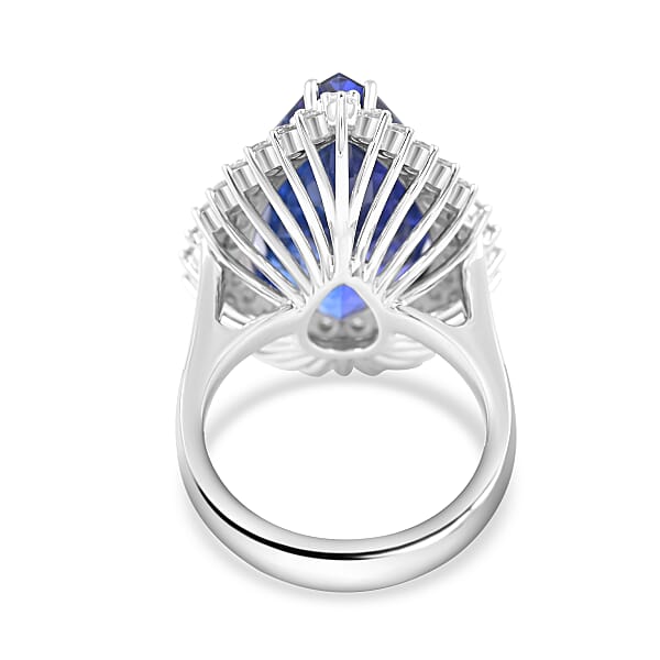Chairman Vault Collection Certified & Appraised Rhapsody 950 Platinum AAAA Tanzanite And E-F VS Diamond Ring 17.23 Grams 21.15 Ctw