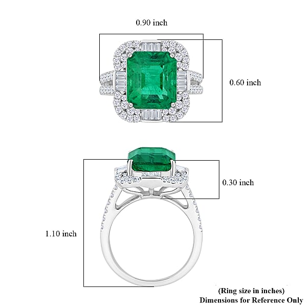 Chairman Vault Collection Certified & Appraised Rhapsody 950 Platinum AAAA Ethiopian Emerald And E-F VS Diamond Ring 11.92 Grams 8.00 Ctw