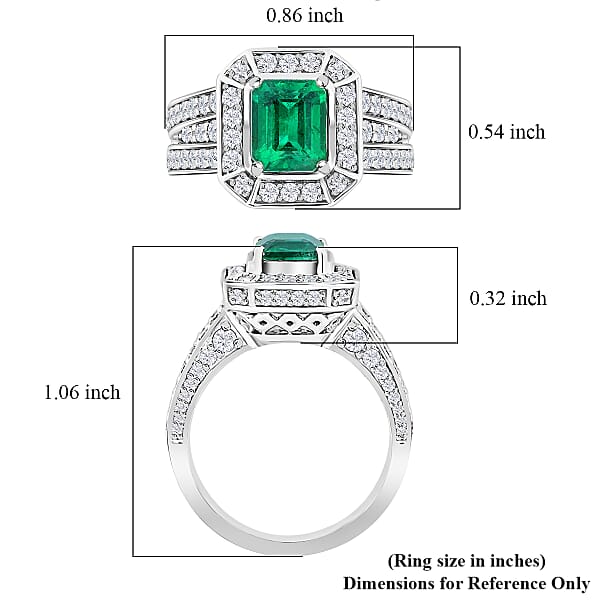 Chairman Vault Collection Certified & Appraised Rhapsody 950 Platinum AAAA Kagem Zambian Emerald And E-F VS Diamond Ring 15.77 Grams 3.25 Ctw