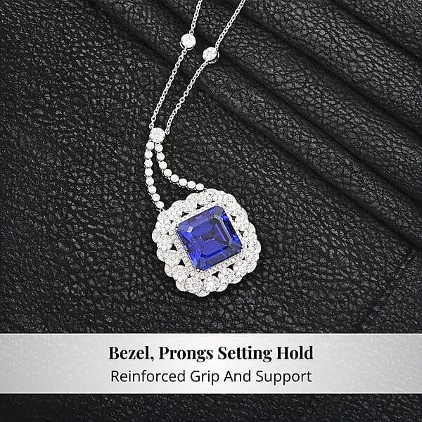 Chairman Vault Collection Certified & Appraised Rhapsody 950 Platinum AAAA Tanzanite And E-F VS Diamond Necklace 18 Inches 39.27 Grams 43.35 Ctw