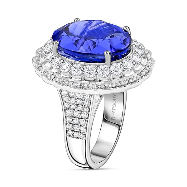 Chairman Vault Collection Certified & Appraised Rhapsody 950 Platinum AAAA Tanzanite And E-F VS Diamond Ring 19.90 Grams 19.61 Ctw