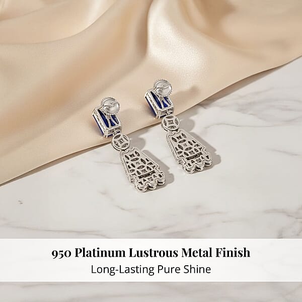 Chairman Vault Collection Certified & Appraised Rhapsody 950 Platinum AAAA Tanzanite And E-F VS Diamond Earrings 37.15 Grams 25.47 Ctw