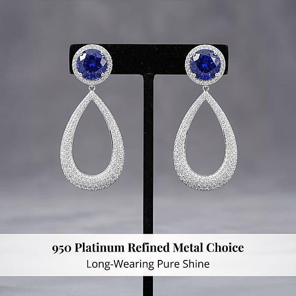 Chairman Vault Collection Certified & Appraised Rhapsody 950 Platinum AAAA Tanzanite And E-F VS Diamond Earrings 24.30 Grams 18.65 Ctw