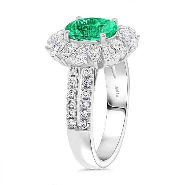 Chairman Vault Collection Certified & Appraised Rhapsody AAAA Paraiba Tourmaline And E-F VS Diamond 3.40 Ctw Ring In 950 Platinum 10.70 Grams
