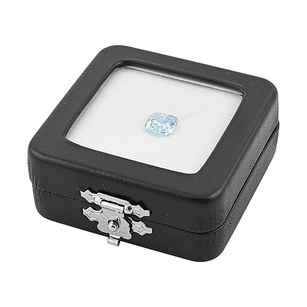 Cheryl Pick Luxuriant Lab Grown Blue Diamond (Square) (SI1) (IR) 3.00 Ctw