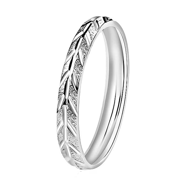 Cheveron Band Ring In 950 Platinum 2.50 Grams