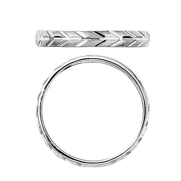 Cheveron Band Ring In 950 Platinum 2.50 Grams