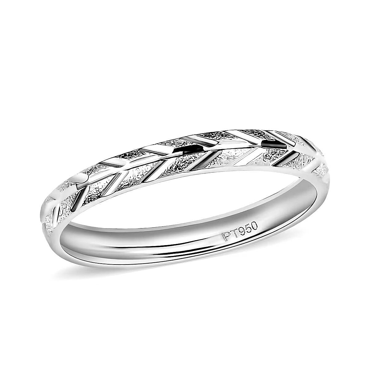 Cheveron Band Ring in 950 Platinum 2.50 Grams