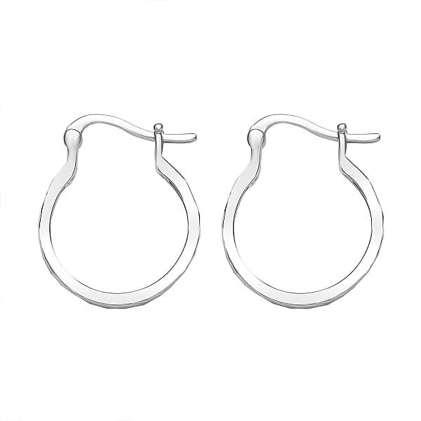 Chevron Hoop Earrings In 950 Palladium 2.20 Grams