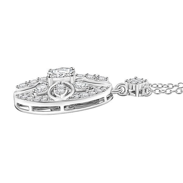 Clarte Celestial Collection Moissanite 2.00 Ctw Necklace In Platinum Over Sterling Silver 18 Inches