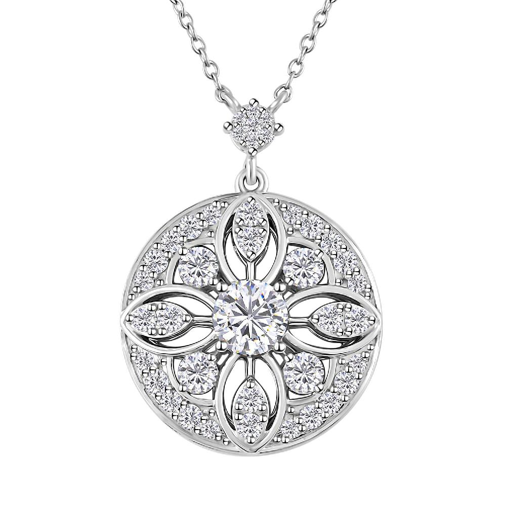 Clarte Celestial Collection Moissanite 2.00 ctw Necklace in Platinum Over Sterling Silver 18 Inches