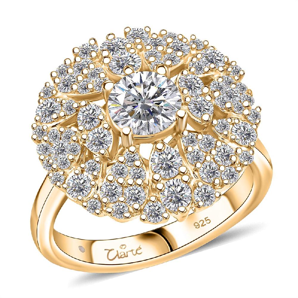 Clarte Corsage Collection Moissanite 2.05 ctw Ring in 14K Yellow Gold Over Sterling Silver