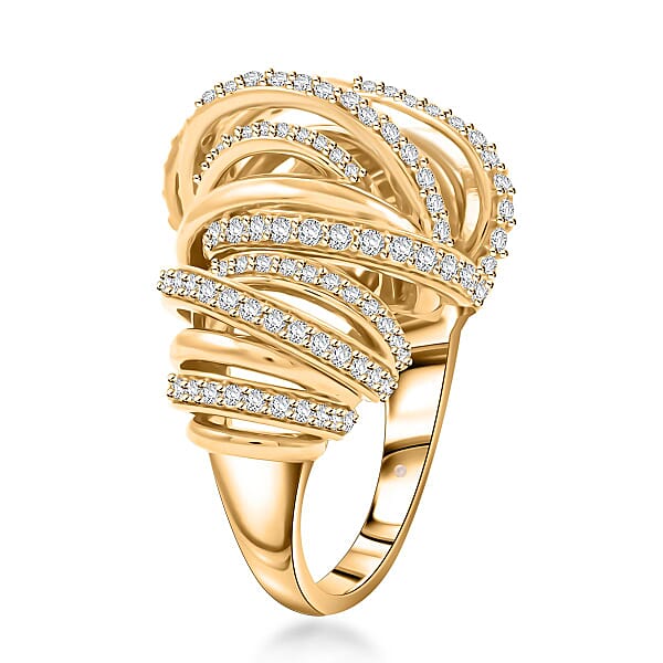 Clarte Dorma Collection Moissanite 1.30 Ctw Ring In Vermeil Yellow Gold Over Sterling Silver