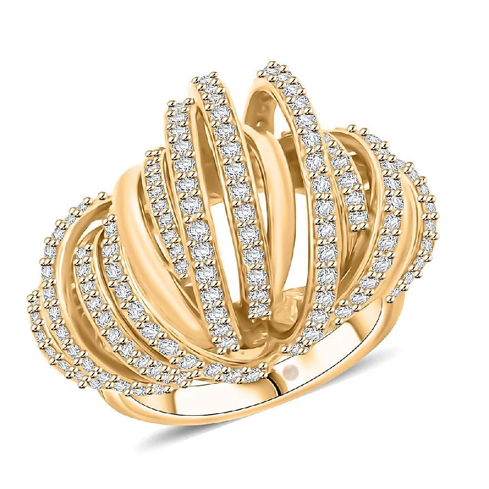 Clarte Dorma Collection Moissanite 1.30 ctw Ring in Vermeil Yellow Gold Over Sterling Silver