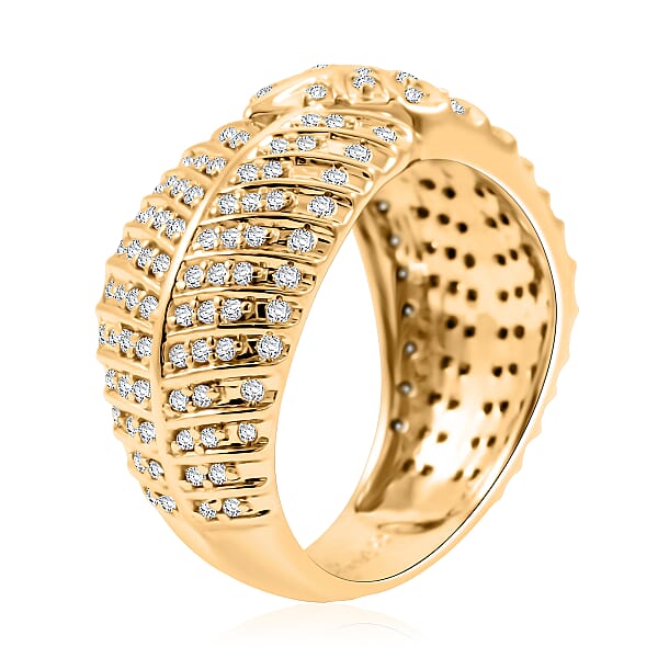 Clarte Fylla Collection Moissanite 0.63 Ctw Ring In 14K Yellow Gold Over Sterling Silver