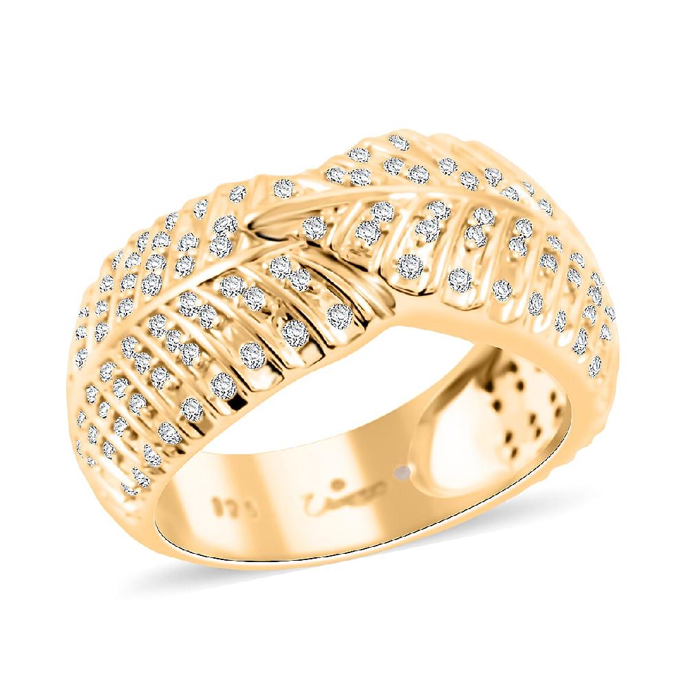 Clarte Fylla Collection Moissanite 0.63 ctw Ring in 14K Yellow Gold Over Sterling Silver