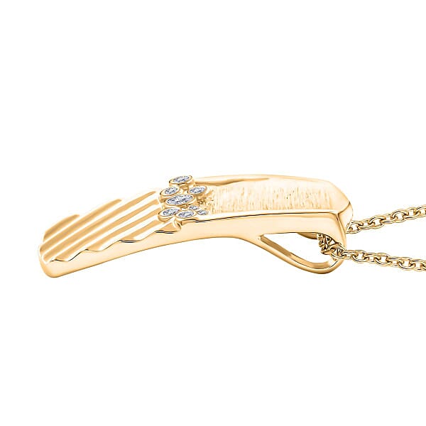 Clarte Kaleidoscope Collection Moissanite Pendant Necklace 18 Inches In Vermeil Yellow Gold Over Sterling Silver 0.20 Ctw