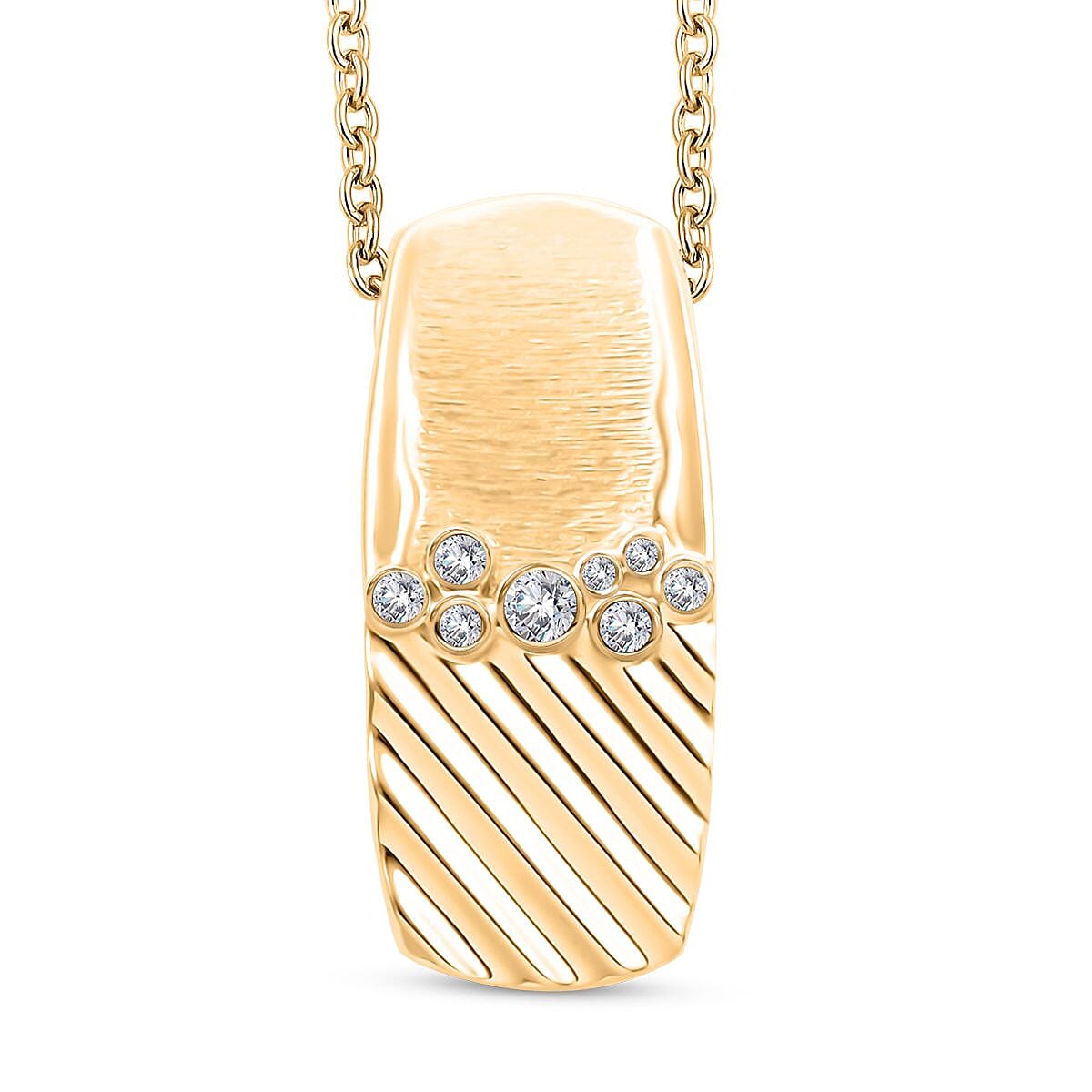 Clarte Kaleidoscope Collection Moissanite Pendant Necklace 18 Inches in Vermeil Yellow Gold Over Sterling Silver 0.20 ctw