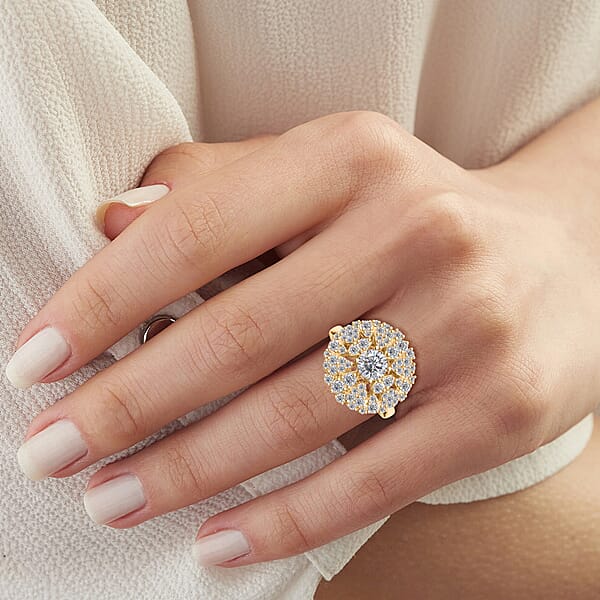 Clarte Moissanite Corsage Collection Ring In 14K YG Over Sterling Silver 2.05 Ctw