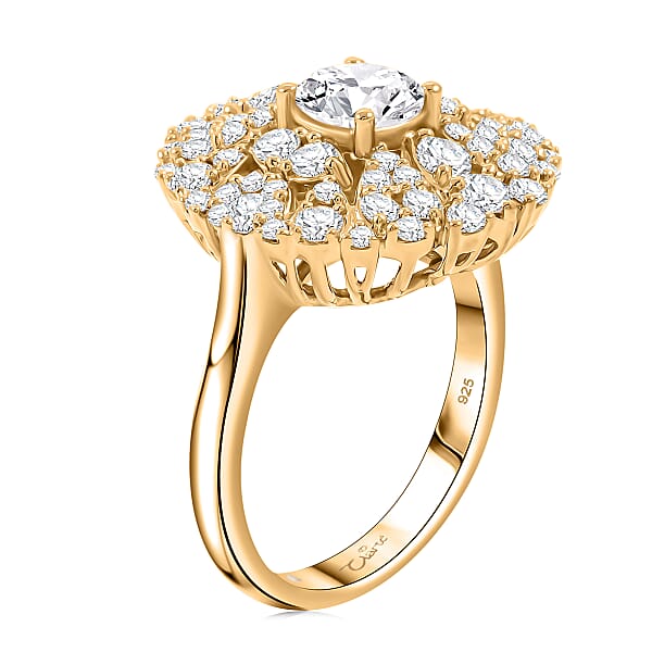 Clarte Moissanite Corsage Collection Ring In 14K YG Over Sterling Silver 2.05 Ctw