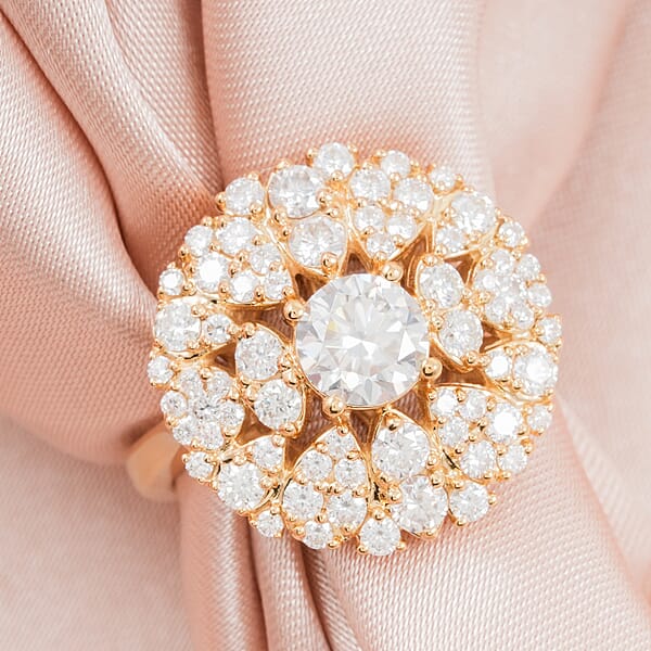 Clarte Moissanite Corsage Collection Ring In 14K YG Over Sterling Silver 2.05 Ctw