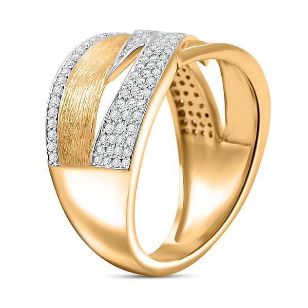 Clarte Moissanite Solis Collection Ring In 14K YG Over Sterling Silver 0.45 Ctw