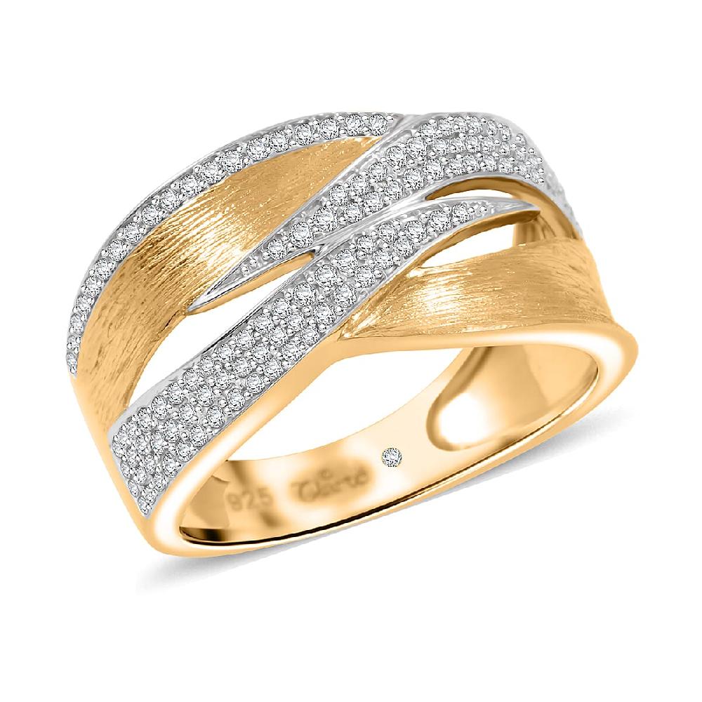 Clarte Moissanite Solis Collection Ring in 14K YG Over Sterling Silver 0.45 ctw