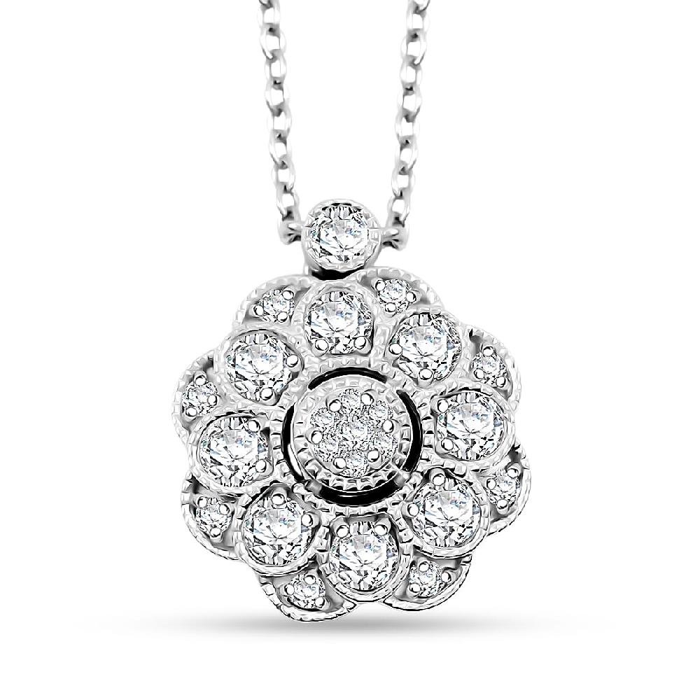Clarte Petunia Collection Moissanite 0.85 ctw Necklace in Sterling Silver 18 Inches
