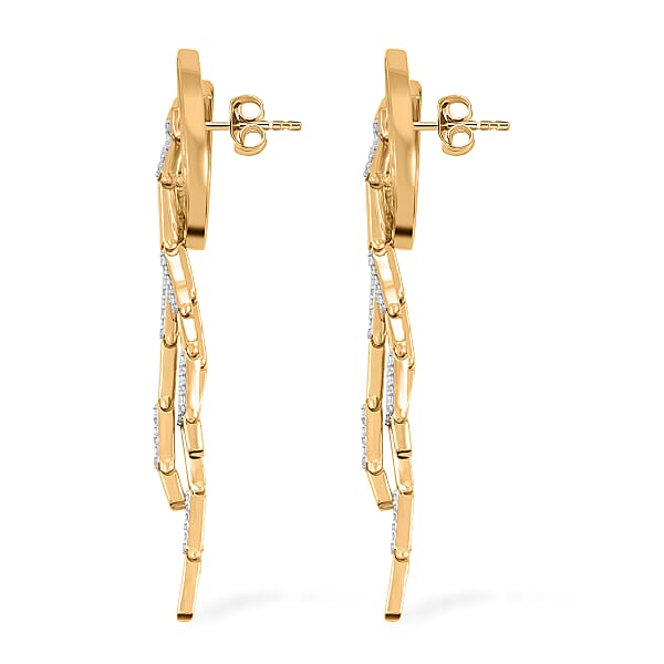 Clarte Prima Collection Moissanite 1.00 Ctw Earrings In 14K Yellow Gold Over Sterling Silver