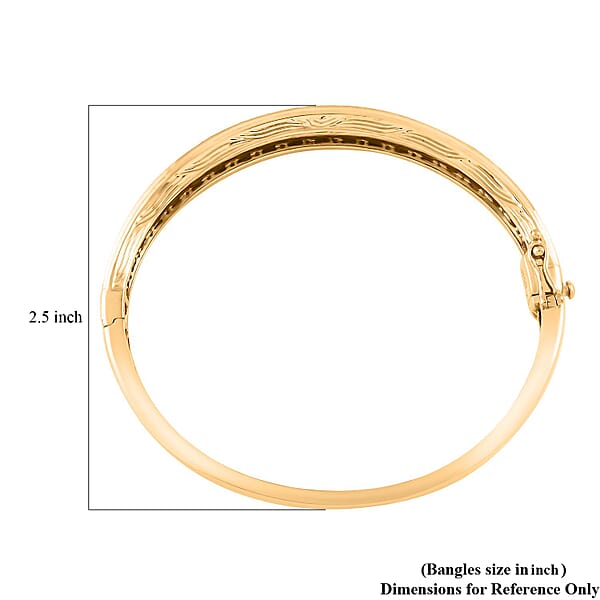 Clarte Prisma Collection Multi Sapphire And Moissanite 5.15 Ctw Bangle Bracelet In Vermeil Yellow Gold Over Sterling Silver (7.25 In)