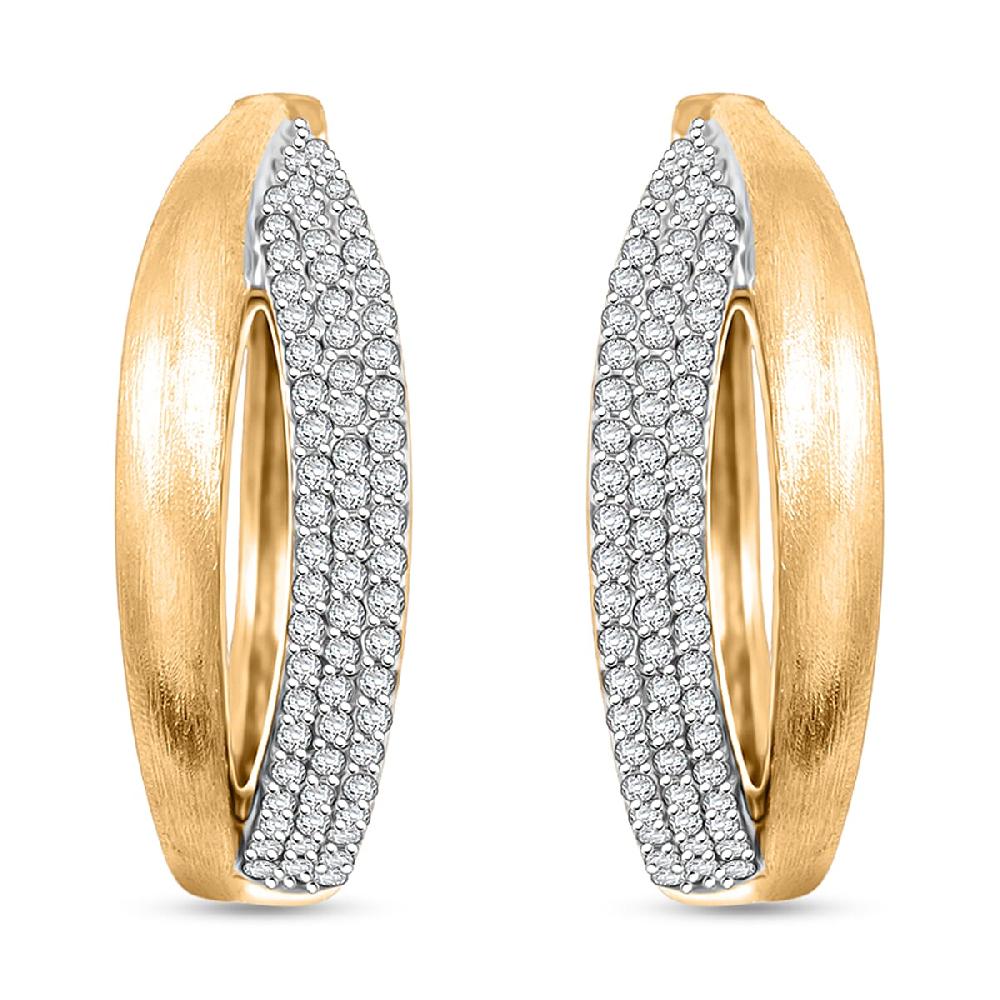 Clarte Solis Collection Moissanite 0.47 ctw Hoop Earrings in 14K Yellow Gold Over Sterling Silver