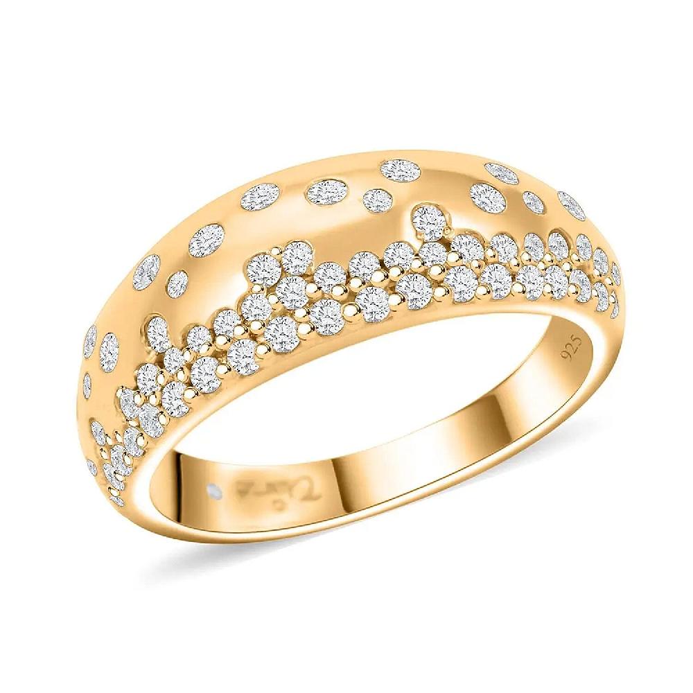 Clarte Sul Mare Collection Moissanite Ring in Vermeil Yellow Gold Over Sterling Silver 0.60 ctw