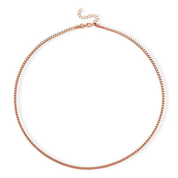Classic Box Chain Necklace In ION Plated RG Stainless Steel (24-26 Inches)