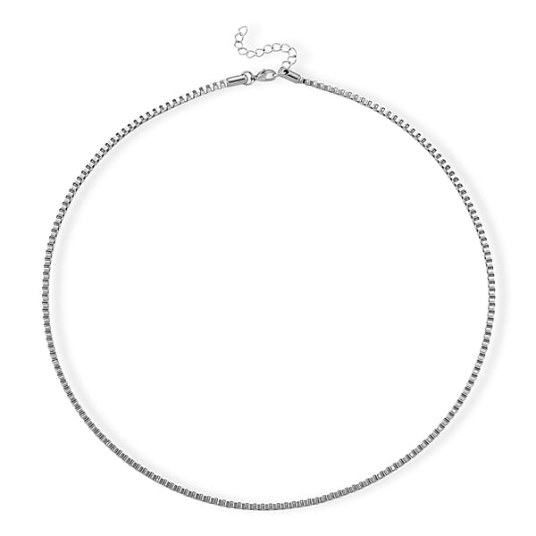 Classic Box Chain Necklace In Stainless Steel (24-26 Inches)