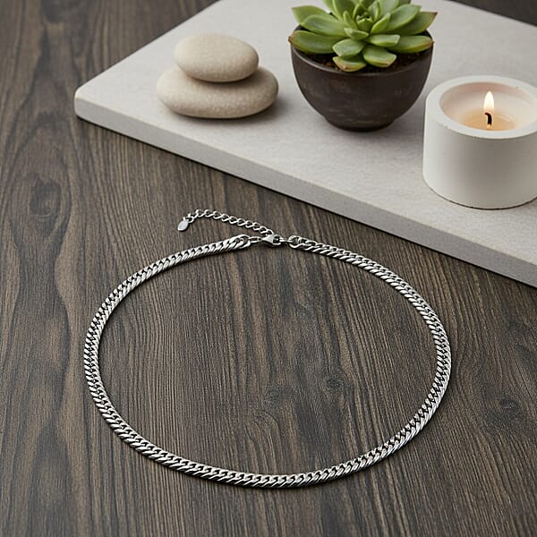 Classic Cuban Link Chain Necklace In Stainless Steel 20-22 Inches
