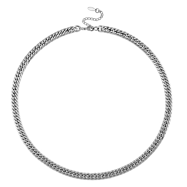 Classic Cuban Link Chain Necklace In Stainless Steel 20-22 Inches