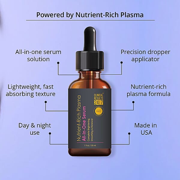 Clinical Results 24/7 Nutrient-Rich Plasma All-In-One Serum (1oz) Made In US (Ships In 5-7 Days)