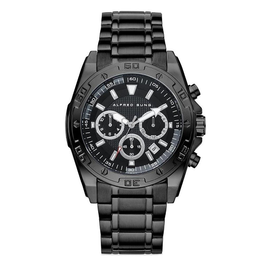 Closeout Alfred Sung ION Plated Black Japanese Movement Watch