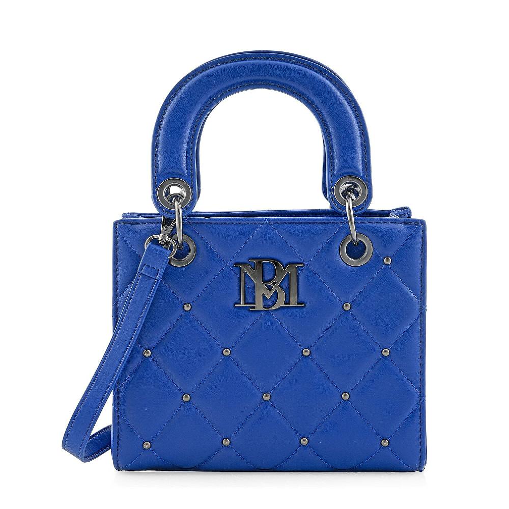 Closeout Badgley Mischka Blue Vegan Leather Quilted Shoulder Bag