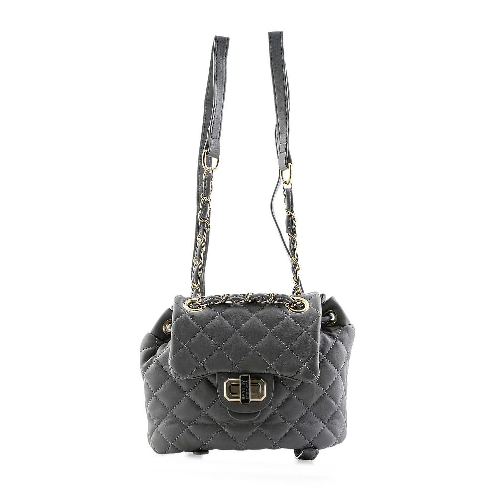 Closeout Badgley Mischka Gray Vegan Leather Quilted Backpack