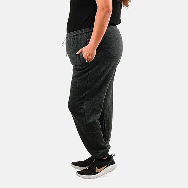 CLOSEOUT Bella Canvas Dark Grey Unisex Cotton Blend Drawstring Joggers - S