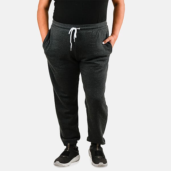 CLOSEOUT Bella Canvas Dark Grey Unisex Cotton Blend Drawstring Joggers - S