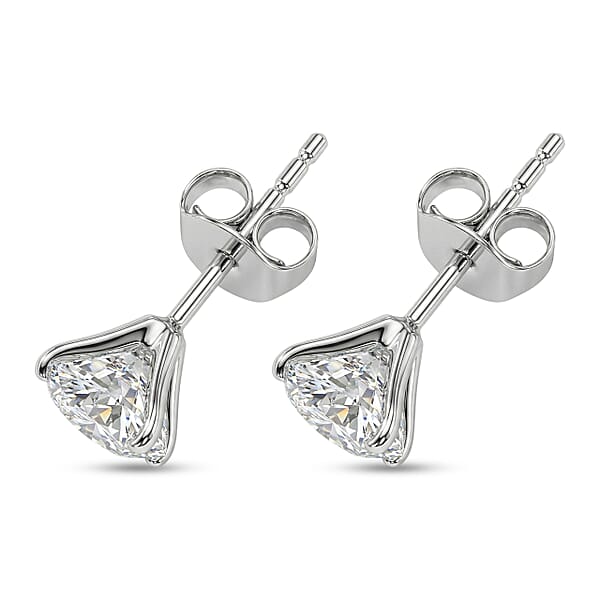 Closeout Deal SGL Certified Luxuriant Lab Grown Diamond G-H SI 3.00 Ctw Solitaire Stud Earrings In 14K White Gold